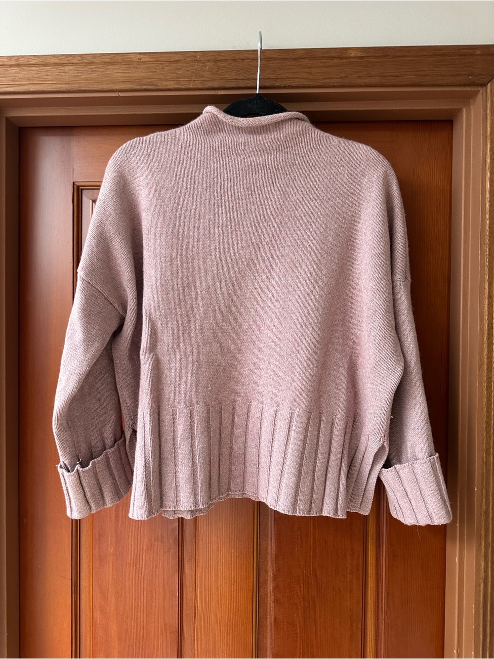 Madewell Blush Ribbed-Hem Mock Neck Sweater